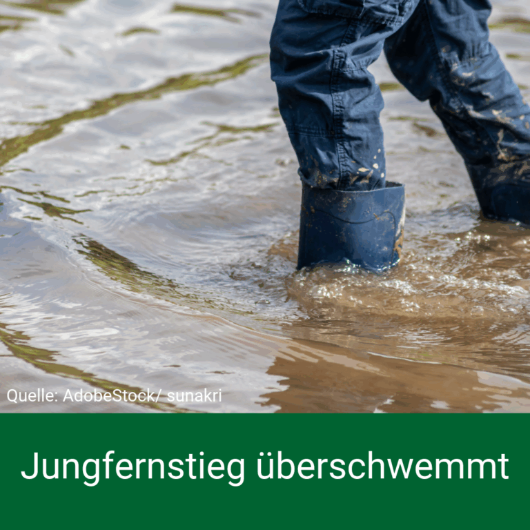 Achtung: Überschwemmung am Jungfernstieg in Hoisdorf