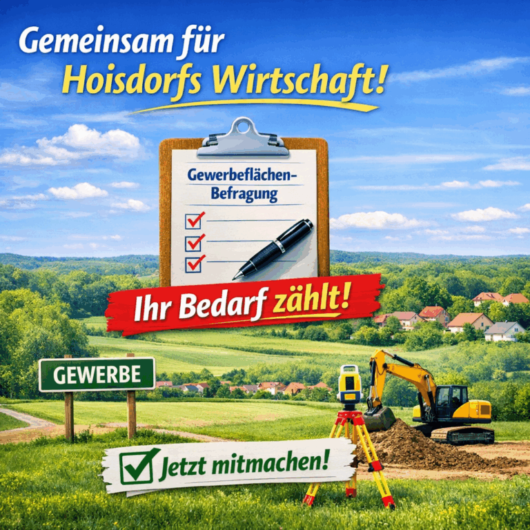 Die Gemeinde Hoisdorf möchte die Zukunft unseres Gewerbestandorts aktiv gestalten