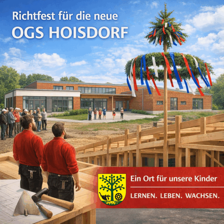 Richtfest für das neue OGS‑Gebäude in Hoisdorf