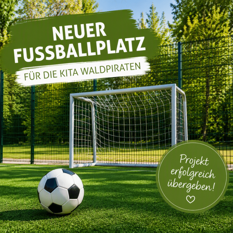 Neuer Mini-Fußballplatz für die Kita Waldpiraten: Erfolgreiches Projekt abgeschlossen